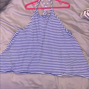 Blue and white stripe shirt